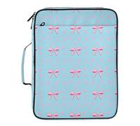 xigua Expandable Filing Folder Bag - Label-Ready Design File Storage Bag with 3-Ring Detachable Binder, 7-Section Accordion Organizer-Pink Gingham Bows