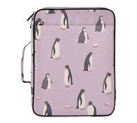 xigua Expandable Filing Folder Bag - Label-Ready Design File Storage Bag with 3-Ring Detachable Binder, 7-Section Accordion Organizer-Purple Penguin