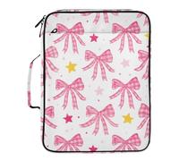 xigua Expandable Filing Folder Bag - Label-Ready Design File Storage Bag with 3-Ring Detachable Binder, 7-Section Accordion Organizer-Gingham Bows