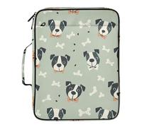 xigua Expandable Filing Folder Bag - Label-Ready Design File Storage Bag with 3-Ring Detachable Binder, 7-Section Accordion Organizer-Create-a-seamless-pattern-featuring-cartoonish-dog-heads-wearing-b
