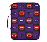 xigua Expandable Filing Folder Bag - Label-Ready Design File Storage Bag with 3-Ring Detachable Binder, 7-Section Accordion Organizer-Red Vampire Lips