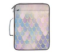 xigua Expandable Filing Folder Bag - Label-Ready Design File Storage Bag with 3-Ring Detachable Binder, 7-Section Accordion Organizer-Mermaid Fish Scales