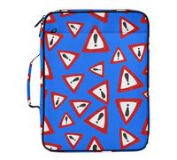 xigua Expandable Filing Folder Bag - Label-Ready Design File Storage Bag with 3-Ring Detachable Binder, 7-Section Accordion Organizer-Triangular Warning Signs