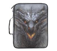 xigua Expandable Filing Folder Bag - Label-Ready Design File Storage Bag with 3-Ring Detachable Binder, 7-Section Accordion Organizer-Scary Dragon