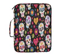 xigua Expandable Filing Folder Bag - Label-Ready Design File Storage Bag with 3-Ring Detachable Binder, 7-Section Accordion Organizer-Sugar Skulls