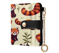 xigua Firefox Wallet for Women, Small Slim PU Leather Credit Card Wallets RFID Blocking Bifold, Zipper Coin Pocket Purse
