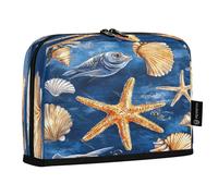 xigua Fish and Starfish Big Capacity Pencil Case Large Pencil Pen Pouch Bag for School College Office Organizer for Student Teens Girls Adults3