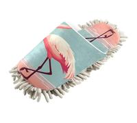 xigua Flamingo Pink Mop Slippers Cleaning Tool Slippers Anti-Slip Mopping Shoes Microfiber Floor House Slippers （L）