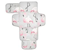 xigua Flamingo Portable Diaper Changing Pad, Waterproof Baby Changing Mat with Storage Pocket & Built-in Pillow, Foldable Travel Pad, Newborn Gift Set for Boy Girl