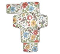 xigua Floral & Bird Portable Diaper Changing Pad, Waterproof Baby Changing Mat with Storage Pocket & Built-in Pillow, Foldable Travel Pad, Newborn Gift Set for Boy Girl