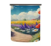 xigua Floral Pattern Airtight Coffee Storage Canister 900ml,Stainless Steel Kitchen Food Storage Container for Grounds Coffee,Beans,Tea,Grains & Sugar309