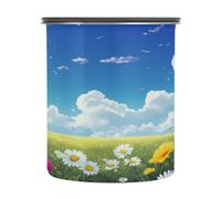 xigua Floral Pattern Airtight Coffee Storage Canister 900ml,Stainless Steel Kitchen Food Storage Container for Grounds Coffee,Beans,Tea,Grains & Sugar306
