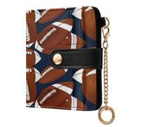 xigua Football Night Wallet for Women, Small Slim PU Leather Credit Card Wallets RFID Blocking Bifold, Zipper Coin Pocket Purse