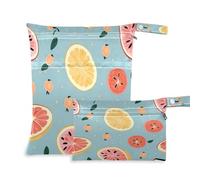 xigua Fresh Fruit Wet Bag Nappy Bag,2 PCS Wet Dry Bag, Reusable Produce Bags,Waterproof Washable Hanging Large Two Zippered Pockets for Baby Diaper Travel Beach Pool Daycare Gym Bag8