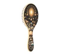 xigua Glowing Sun and Crescent Moons Hair Brush,Massage Wooden Hairbrush Reducing Hair Breakage and Frizzy,No More Tangle for All Hair Types384
