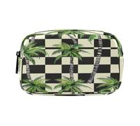 xigua Green Lattice Palm Tree Big Capacity Pencil Case,Pencil Pen Pouch Bag Cosmetic Bag Storage Case Middle School College Office Organizer for Student Teens Girls Adults1098