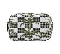 xigua Green Lattice Palm Tree Big Capacity Pencil Case,Pencil Pen Pouch Bag Cosmetic Bag Storage Case Middle School College Office Organizer for Student Teens Girls Adults1162