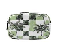 xigua Green Lattice Palm Tree Big Capacity Pencil Case,Pencil Pen Pouch Bag Cosmetic Bag Storage Case Middle School College Office Organizer for Student Teens Girls Adults1158
