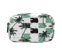 xigua Green Lattice Palm Tree Big Capacity Pencil Case,Pencil Pen Pouch Bag Cosmetic Bag Storage Case Middle School College Office Organizer for Student Teens Girls Adults1160