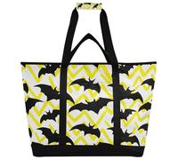 xigua Halloween Bats Insulated Reusable Grocery Bags, Large Heavy Duty Shopping Tote, Foldable Cooler Bag with Handles for Fruit Vegetable Clothes Toys and Picnic216