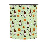 xigua Halloween Cute Gnomes Airtight Coffee Storage Canister 900ml,Stainless Steel Kitchen Food Storage Container for Grounds Coffee,Beans,Tea,Grains&sugar336