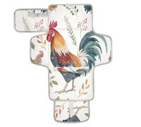 xigua Handsome Rooster Portable Diaper Changing Pad, Waterproof Baby Changing Mat with Storage Pocket & Built-in Pillow, Foldable Travel Pad, Newborn Gift Set for Boy Girl