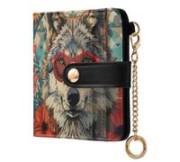 xigua Handsome Wolf Women's RFID Wallet -Sof Leather Small Ladies Purse with Zipper Coin Pocket & ID Window - Purse Card Holder for Women501