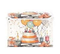 xigua Happy Birthday Pattern Storage Bins with Lids and Carrying Handle,Foldable Storage Boxes Organizer Containers Baskets Cube with Cover for Home Bedroom Closet Office Nursery