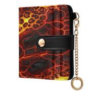 xigua Lava Leopard Texture Wallet for Women, Small Slim PU Leather Credit Card Wallets RFID Blocking Bifold, Zipper Coin Pocket Purse