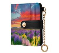 xigua Lavender Under The Beautiful Sunset Glow Women's RFID Wallet -Sof Leather Small Ladies Purse with Zipper Coin Pocket & ID Window - Purse Card Holder for Women826