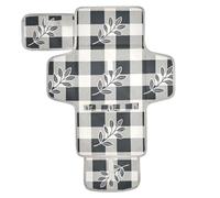 xigua Leaf Plaid Black White Portable Diaper Changing Pad, Waterproof Baby Changing Mat with Storage Pocket & Built-in Pillow, Foldable Travel Pad, Newborn Gift Set for Boy Girl