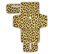 xigua Leopard Print Portable Diaper Changing Pad, Waterproof Baby Changing Mat with Storage Pocket & Built-in Pillow, Foldable Travel Pad, Newborn Gift Set for Boy Girl