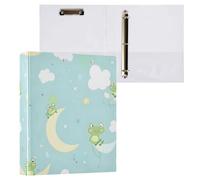 xigua Little Frogs and Moons 3 Ring Binders 1.5 Inch Round Rings Binder Clear Presentation View Holds 200 Sheets for Letter Binder Pouches Office Supplies-1Pack