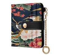 xigua Luxurious Japanese Pattern Wallet for Women, Small Slim PU Leather Credit Card Wallets RFID Blocking Bifold, Zipper Coin Pocket Purse
