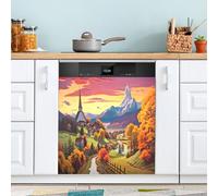 xigua Magnetic Dishwasher Stickers Beautiful Path Kitchen Dishwasher Cover Sticker, Panel Decal Home Decor Cabinet Appliances Stickers 23in W x 26in H