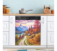 xigua Magnetic Dishwasher Stickers Beautiful Path Kitchen Dishwasher Cover Sticker, Panel Decal Home Decor Cabinet Appliances Stickers 23in W x 26in H