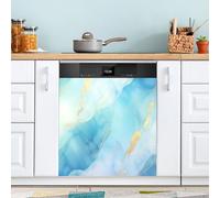 xigua Magnetic Dishwasher Stickers Blue Marble Kitchen Dishwasher Cover Sticker, Panel Decal Home Decor Cabinet Appliances Stickers 23in W x 26in H