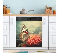 xigua Magnetic Dishwasher Stickers Butterfly Vintage Kitchen Dishwasher Cover Sticker, Panel Decal Home Decor Cabinet Appliances Stickers 23in W x 26in H
