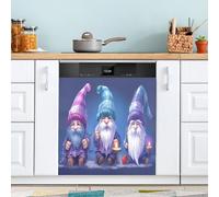 xigua Magnetic Dishwasher Stickers Christmas Gnomes Purple Kitchen Dishwasher Cover Sticker, Panel Decal Home Decor Cabinet Appliances Stickers 23in W x 26in H