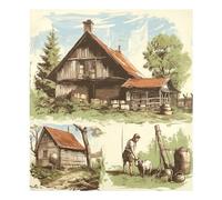 xigua Magnetic Dishwasher Stickers Classical Farm Motif Kitchen Dishwasher Cover Sticker, Panel Decal Home Decor Cabinet Appliances Stickers 23in W x 26in H
