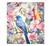 xigua Magnetic Dishwasher Stickers Colorful Birds Flowers Kitchen Dishwasher Cover Sticker, Panel Decal Home Decor Cabinet Appliances Stickers 23in W x 26in H