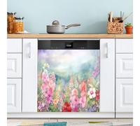 xigua Magnetic Dishwasher Stickers Colorful Flowers Kitchen Dishwasher Cover Sticker, Panel Decal Home Decor Cabinet Appliances Stickers 23in W x 26in H