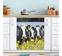 xigua Magnetic Dishwasher Stickers Cows in The Field Kitchen Dishwasher Cover Sticker, Panel Decal Home Decor Cabinet Appliances Stickers 23in W x 26in H