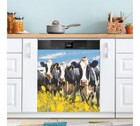 xigua Magnetic Dishwasher Stickers Cows in The Field Kitchen Dishwasher Cover Sticker, Panel Decal Home Decor Cabinet Appliances Stickers 23in W x 26in H