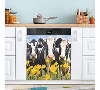 xigua Magnetic Dishwasher Stickers Cows in The Field Kitchen Dishwasher Cover Sticker, Panel Decal Home Decor Cabinet Appliances Stickers 23in W x 26in H
