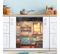 xigua Magnetic Dishwasher Stickers Cozy Kitchen Kitchen Dishwasher Cover Sticker, Panel Decal Home Decor Cabinet Appliances Stickers 23in W x 26in H