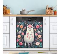 xigua Magnetic Dishwasher Stickers Cute Alpaca Kitchen Dishwasher Cover Sticker, Panel Decal Home Decor Cabinet Appliances Stickers 23in W x 26in H