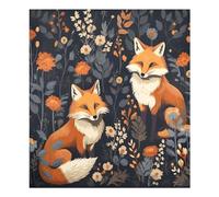 xigua Magnetic Dishwasher Stickers Cute Foxes Kitchen Dishwasher Cover Sticker, Panel Decal Home Decor Cabinet Appliances Stickers 23in W x 26in H
