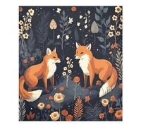 xigua Magnetic Dishwasher Stickers Cute Foxes Kitchen Dishwasher Cover Sticker, Panel Decal Home Decor Cabinet Appliances Stickers 23in W x 26in H