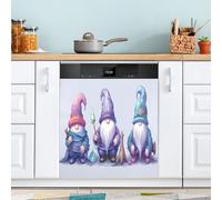 xigua Magnetic Dishwasher Stickers Cute Gnomes Kitchen Dishwasher Cover Sticker, Panel Decal Home Decor Cabinet Appliances Stickers 23in W x 26in H